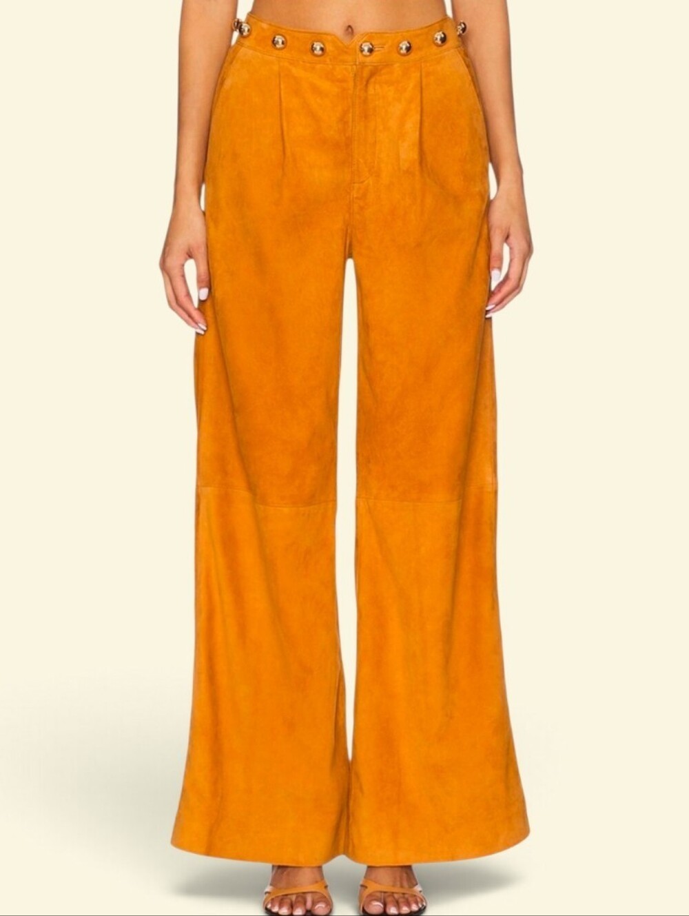 NWT UNDERSTATED LEATHER X FREE PEOPLE Leather Gold Studded Pants - Small